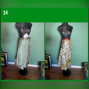 ✨3 for $60✨custom Reversible Sari Wrap Skirt tea length M-XL